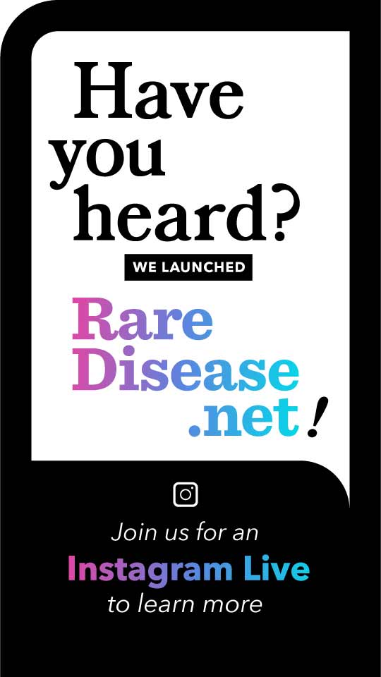 Skyscraper Ad for an introductory Instagram Live event for RareDisease.net